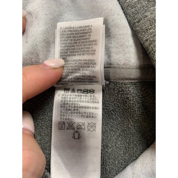 The North Face Hoodie Womens Large Gray Fleece Pullover Spell Out Logo Warm Cozy - Picture 9 of 12
